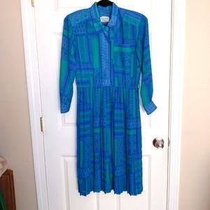 Vintage Lady Carol Petites Polyester Midi Dress